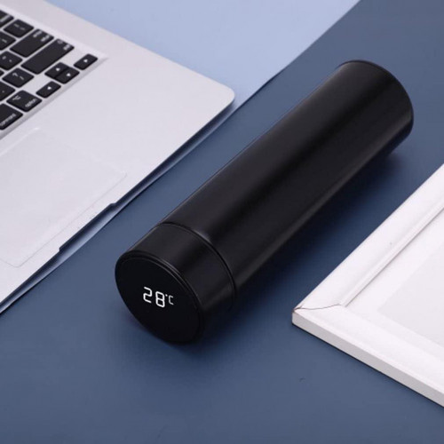 Double-walled smart flask with temperature display