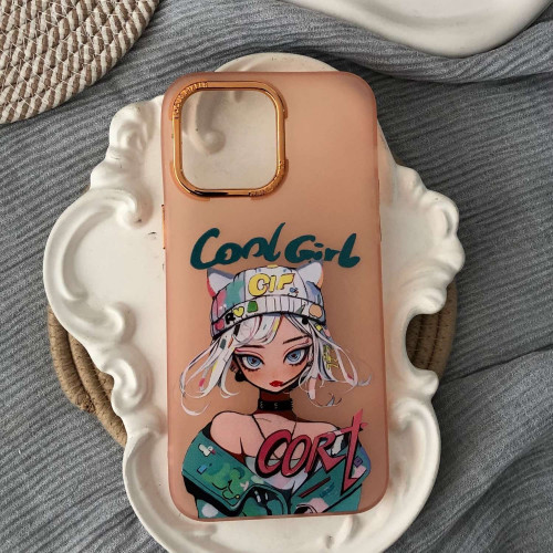 قاب دخترانه طرح Cool Girl نارنجی گوشی آیفون ۱۱ پرو