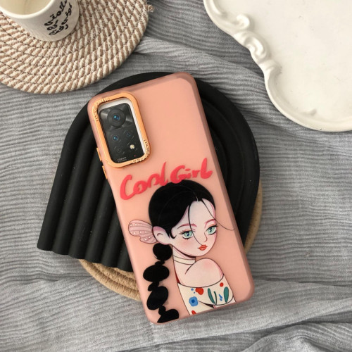 قاب دخترانه طرح Cool Girl نارنجی گوشی شیائومی ردمی نوت 12s