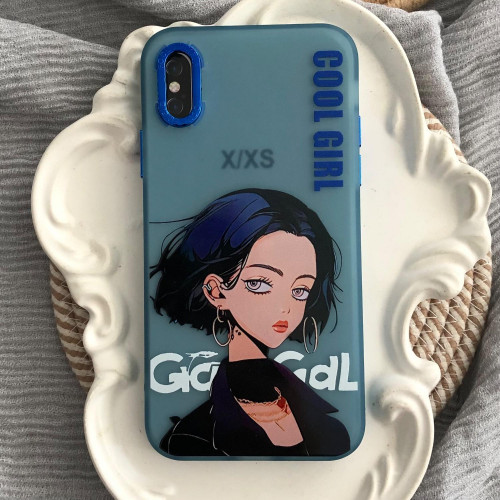 قاب دخترانه طرح Cool Girl آبی گوشی آیفون X و آیفون XS