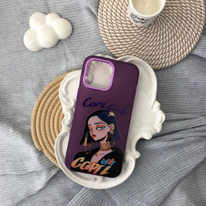 قاب دخترانه طرح Cool Girl بنفش گوشی آیفون 12
