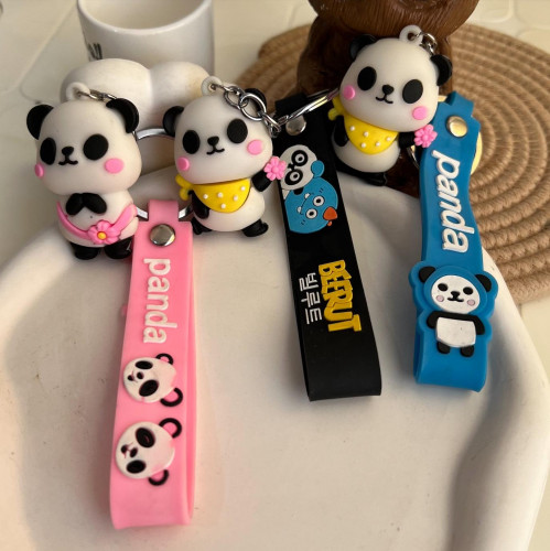 panda design silicone key chain