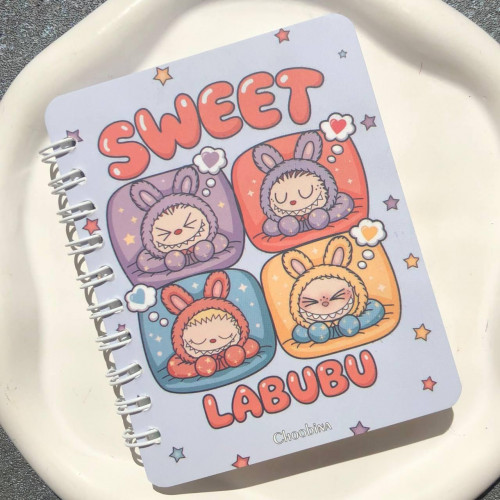  Choobina Cute Sweet Labubu Character Spiral Pocket Notebook