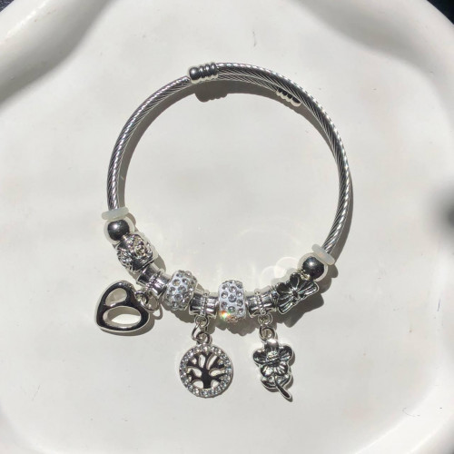 Rhinestone Pandora-Style Charm Bracelet