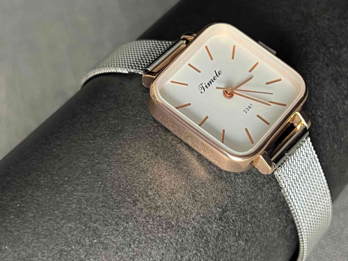 Women’s Square Mesh Strap Stainless Steel Watch