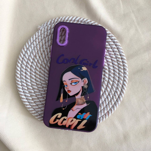 قاب دخترانه طرح Cool Girl بنفش گوشی آیفون X و آیفون XS