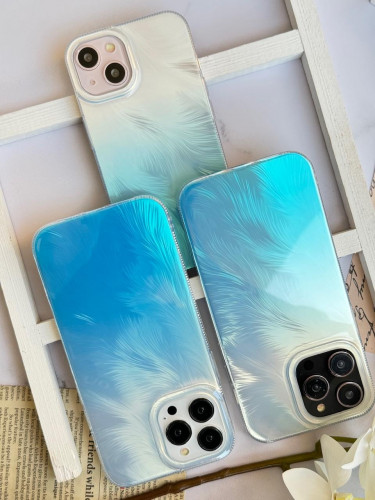 Blue silk brush case for iPhone 15 Pro
