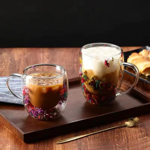 Double-Layered Floral Pyrex Mug