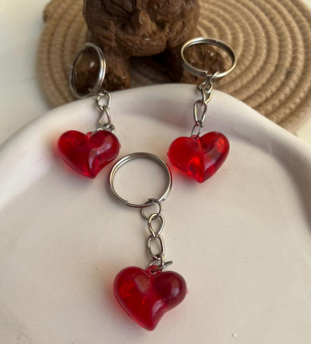 Heart design silicone key chain