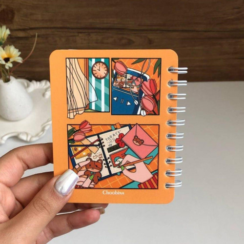 Aesthetic Girl Spiral Mini Pocket Notepad (8x10 cm)