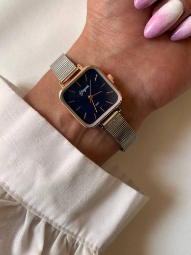Women’s Square Mesh Strap Stainless Steel Watch