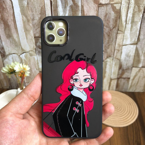 قاب دخترانه طرح Cool Girl مشکی گوشی آیفون 11 پرومکس