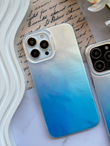 Blue silk brush case for iPhone 15 Pro