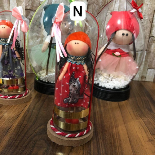 Valentine's Day gift: girl's doll in a glass box