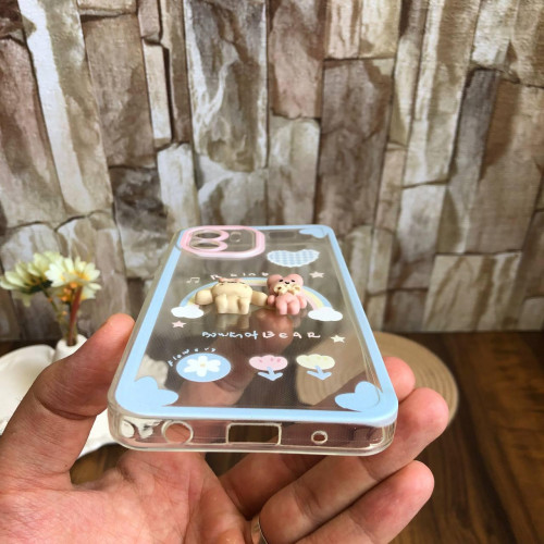 Clear whimsical case with a raised doll design for Xiaomi Redmi A1 4g