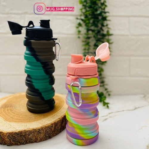 Collapsible Water Bottle 300ml with Colorful Design