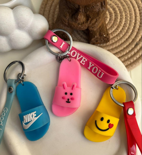 Slipper design silicone key chain
