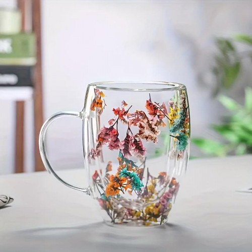 Double-Layered Floral Pyrex Mug