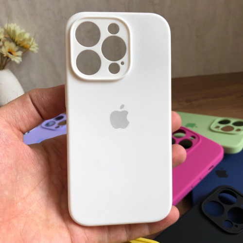 Premium Silicone Case for iPhone 14 Pro - Lens Protector & Full Covered Bottom