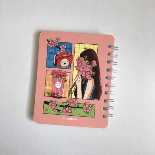 Aesthetic Girl Spiral Mini Pocket Notepad (8x10 cm)