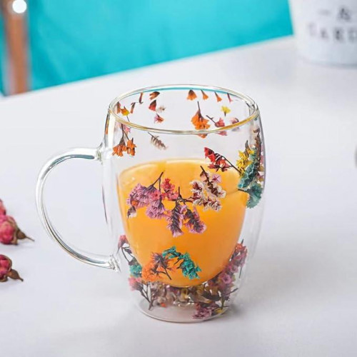 Double-Layered Floral Pyrex Mug